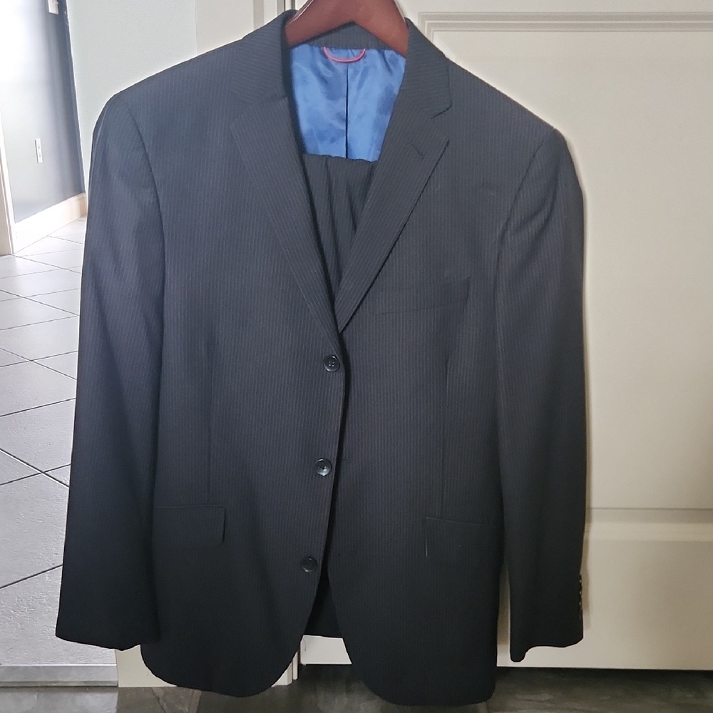 Men's Dark Pinstripe Suit Blazer - Classic Navy